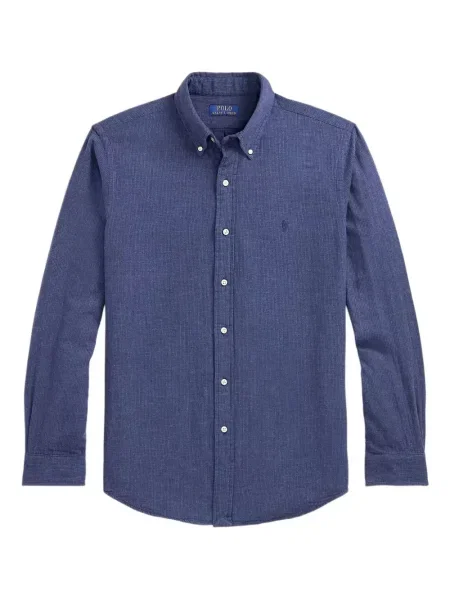 Jednořadá košile Polo Ralph Lauren s výšivkou s kulatým výstřihem růžová