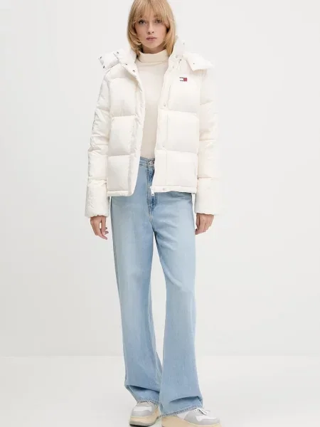 Tommy Jeans kurtka puchowa zimowa beżowy