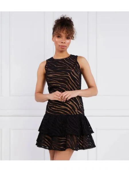 Michael Kors rochie eyelet slvls rfl negru