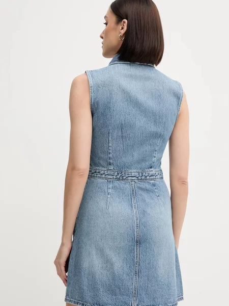 Džínové šaty Calvin Klein Jeans mini přiléhavé modrá