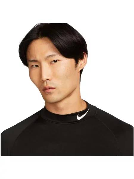 Pánske tréningové tričko longsleeve Nike Pro Dri-Fit Mock-Neck black/white čierna