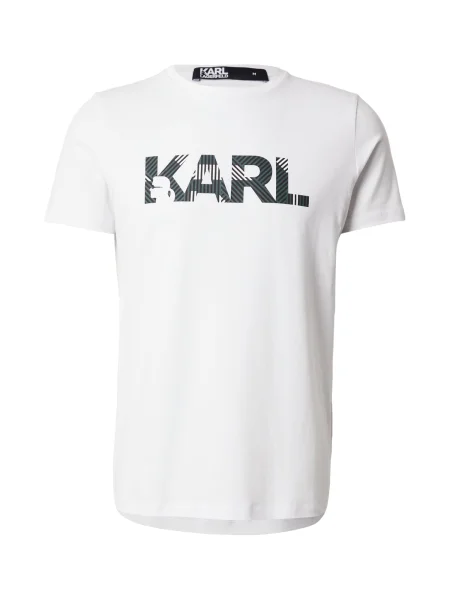 Karl Lagerfeld Tricou verde pin / negru alb