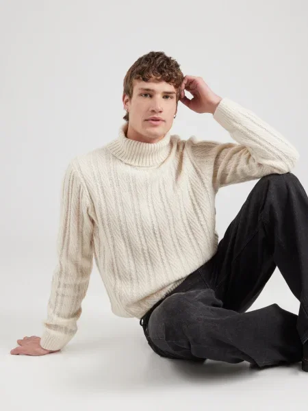 JACK & JONES Megztinis JPRBLATrent vilnos balta