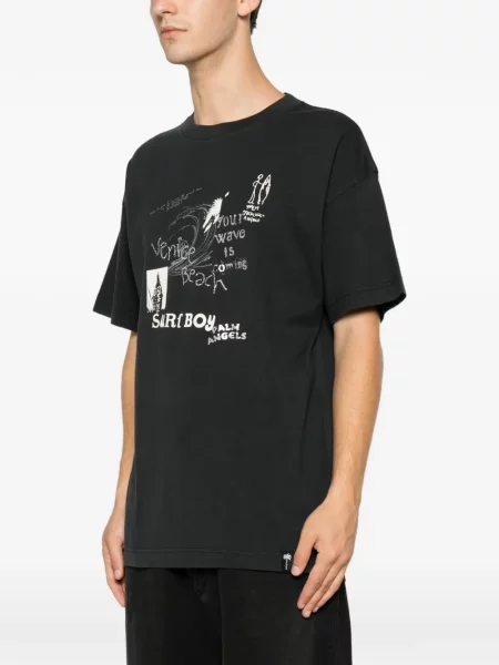 Tricou Palm Angels cu imagine negru