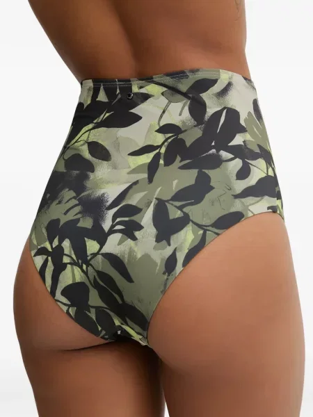 Bikini Armani Exchange visoki struk s printom zelena