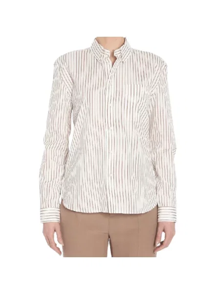 Koszula Saint Laurent w paski beżowa