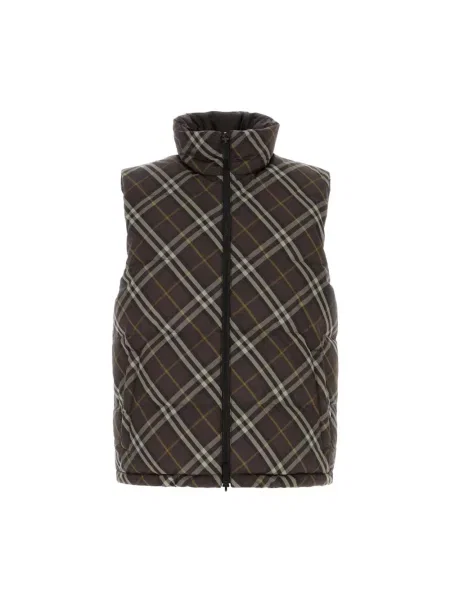 Pikowana kamizelka puffer Burberry w kratkę