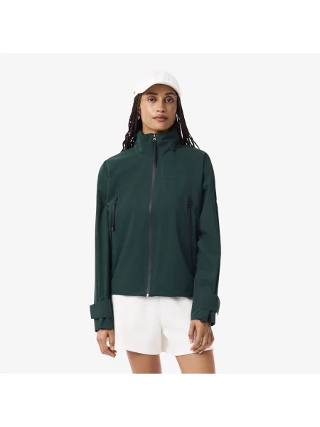 Lacoste Wodoodporna Parka Z Kapturem O Kroju Oversize zielona
