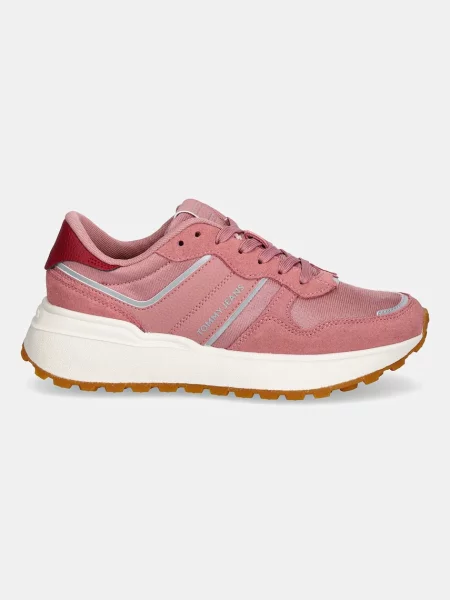 Sneakersy Tommy Jeans Tjw Cleated Runner ružová