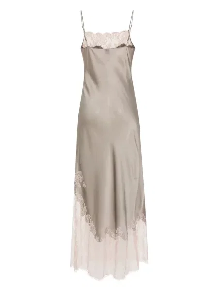 Rochie maxi Carine Gilson de mătase gri