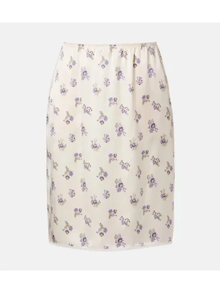 Satynowa spódnica midi Dorothee Schumacher do kolan biała