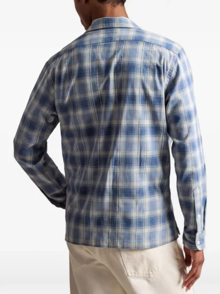 Pletený kostkovaný čepice Polo Ralph Lauren s kapucí modrý