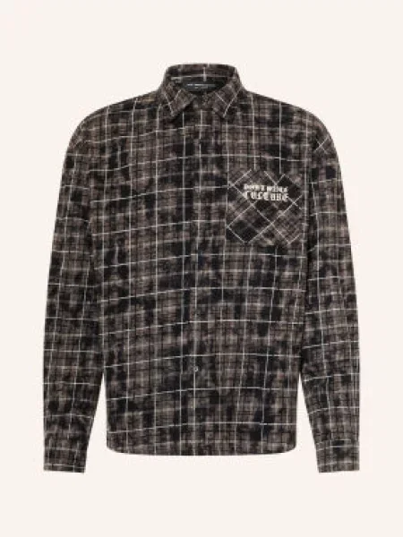 Don't Waste Culture Flanelová Košile Levi Comfort Fit černošedá černá bílá