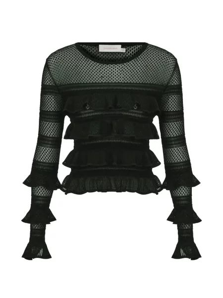 Top Zimmermann cu volane din dantelă verde