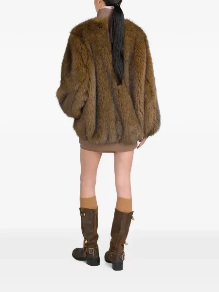Geacă Canadian cu model argyle cu blană maro