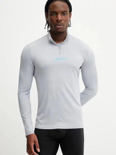 Calvin Klein Performance Tréninkové tričko s dlouhým rukávem šedé