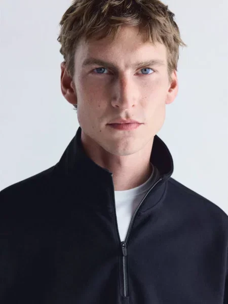 Bluza z zamkiem pod szyją Thermolite® Mężczyzna XL MANGO MAN granatowy