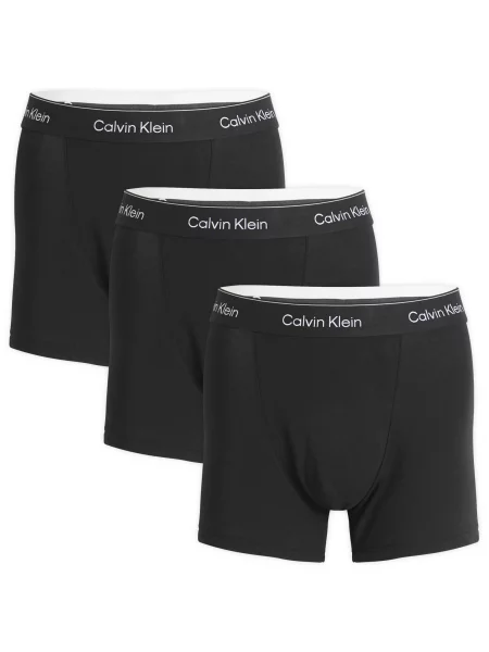 Majtki z elastycznym paskiem z logo w zestawie 3 szt. Calvin Klein czarne