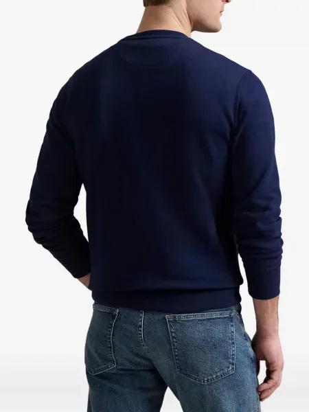 Ленени дънкови шорти Polo Ralph Lauren на райета с принт синьо