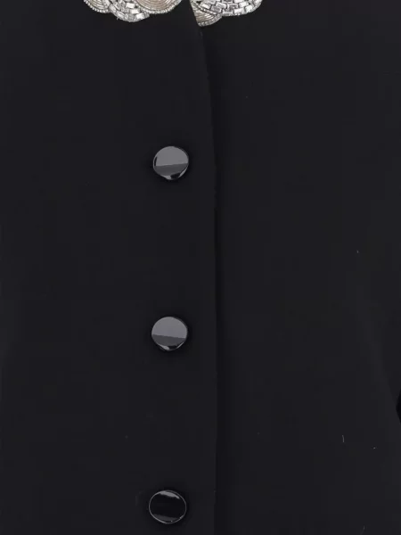 Vlněná s límcem bunda Valentino Garavani černá