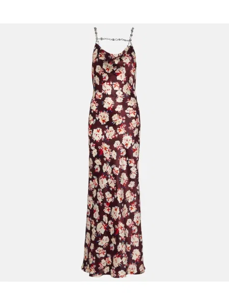 Rochie maxi Rabanne de mătase cu model floral