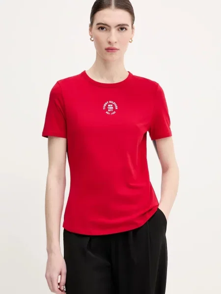 Тениска Tommy Hilfiger дамска червено