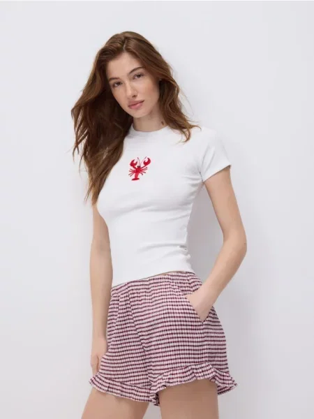 Reserved Pantaloni scurți în carouri maro