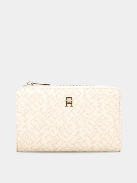 Tommy Hilfiger TH ICON BIFOLD WALLET MONOPLAY Гаманець Поліуретан бежевий