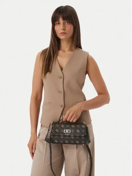 Torbica Guess Emelie Logo Tamno smeđa