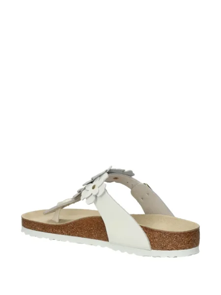 Sandale Birkenstock cu model floral alb