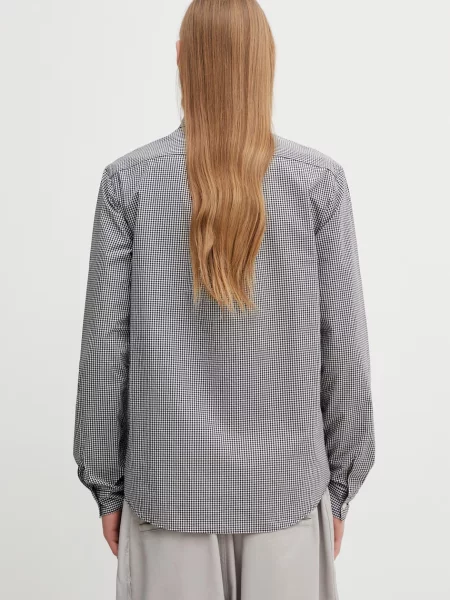 Koszula Fred Perry z kołnierzem w kratę z długim rękawem czarna