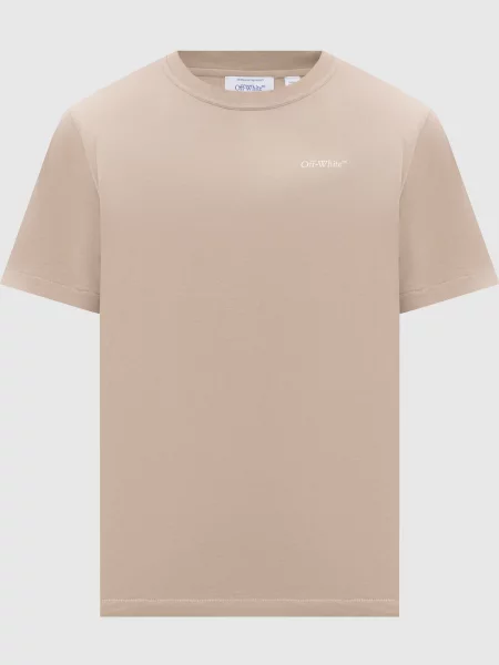 Футболка з принтом логотипа Off-white бежева