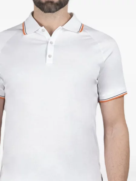 Tricou polo Moorer tricotate alb