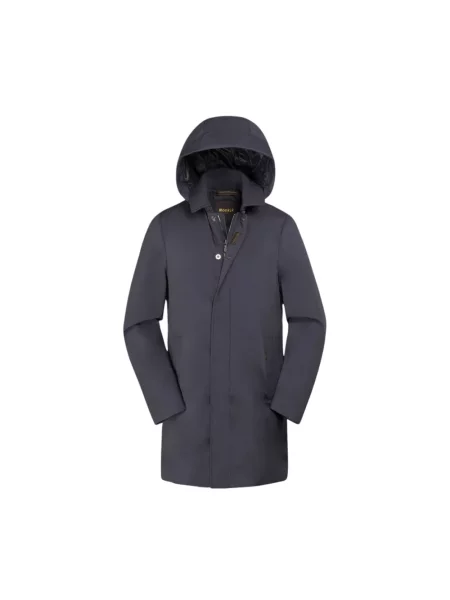 Płaszcz Moorer skórzany elegancki niebieski