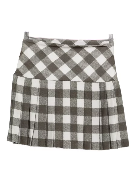 Карирана плисирана плисирана пола Norma Kamali зелено