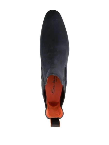 Велурени боти тип челси Santoni синьо