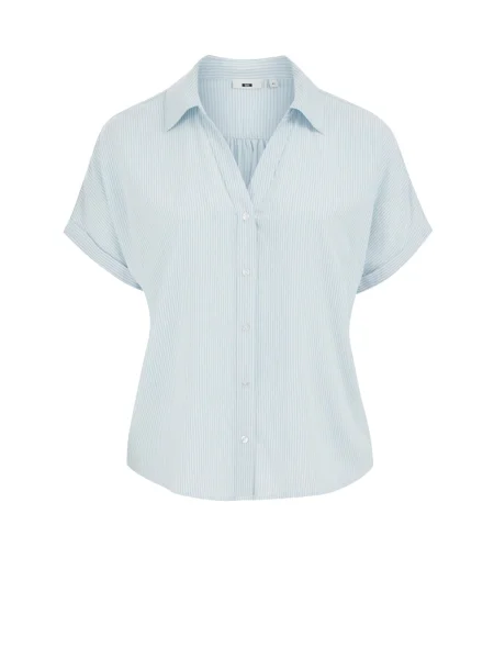 WE Fashion Bluză albastru deschis alb