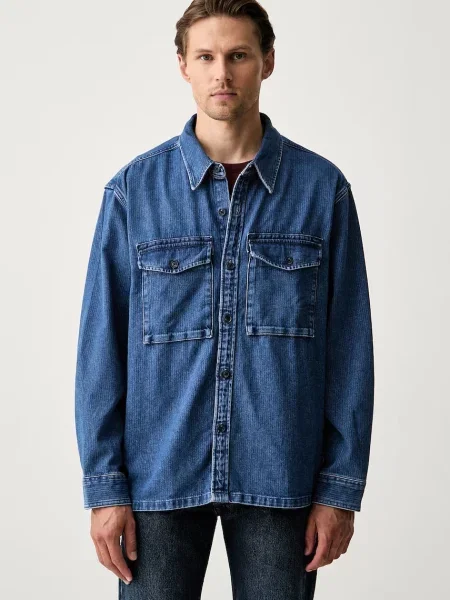 Levi's cămașă pentru bărbați din denim WALLER RELAX albastru
