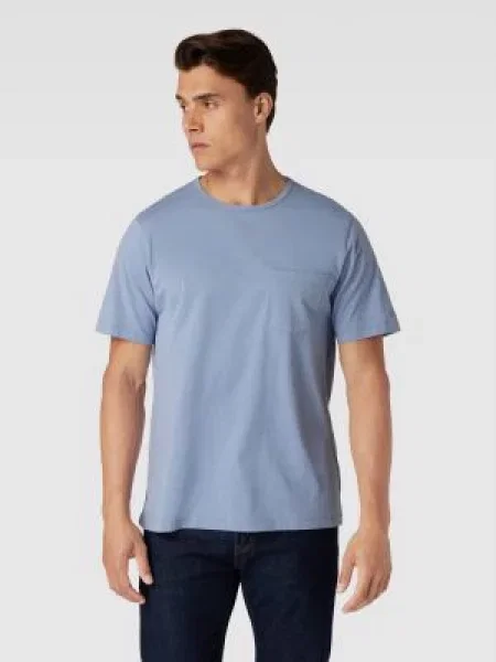 T-shirt z kieszenią na piersi model ‘SLUB YARN’ Colours & Sons