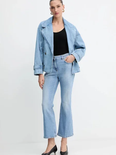 Marella jeansy high waist niebieskie