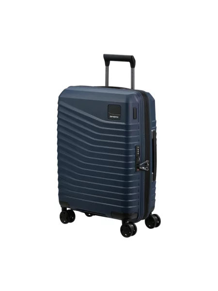 Lniana walizka Samsonite niebieska