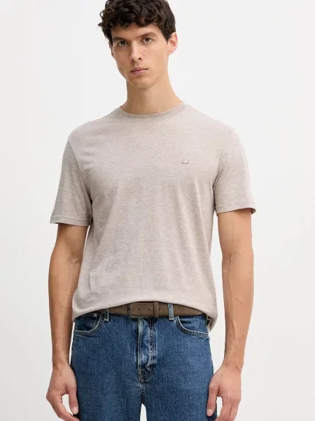 Меланжевая футболка United Colors Of Benetton бежевая