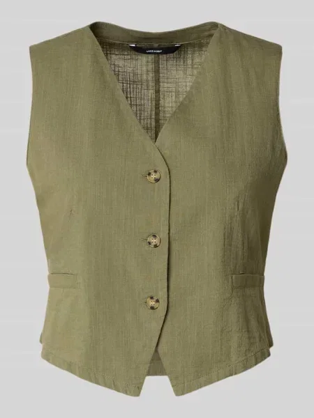 Kamizelka o kroju regular fit z mieszanki bawełny i lnu model CAIA' Vero Moda