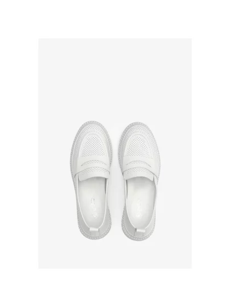 Лофери літні шкіряні Estro білі