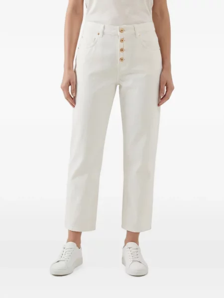 Decupat pantaloni Brunello Cucinelli alb