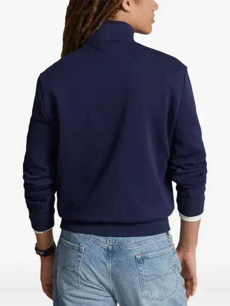Ленени дънкови шорти Polo Ralph Lauren на райета с принт синьо