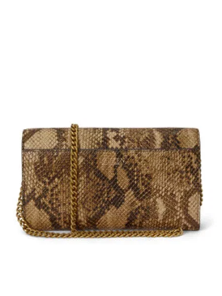 Ročna torba LAUREN RALPH LAUREN Svetlo rjava zelena