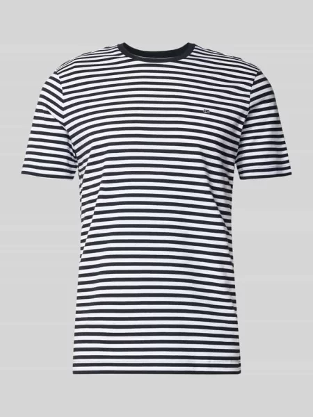 T-shirt o kroju regular fit z wyhaftowanym logo Christian Berg Men granatowa