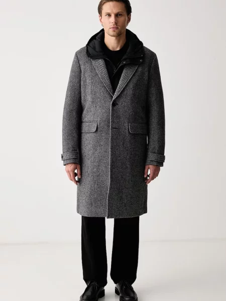 Rag & bone palton pentru bărbați cu lână Stockton gri