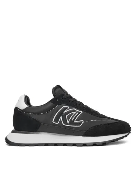 KARL LAGERFELD dámske topánky Kairo Kl Sidetrim black leather/textille čierna